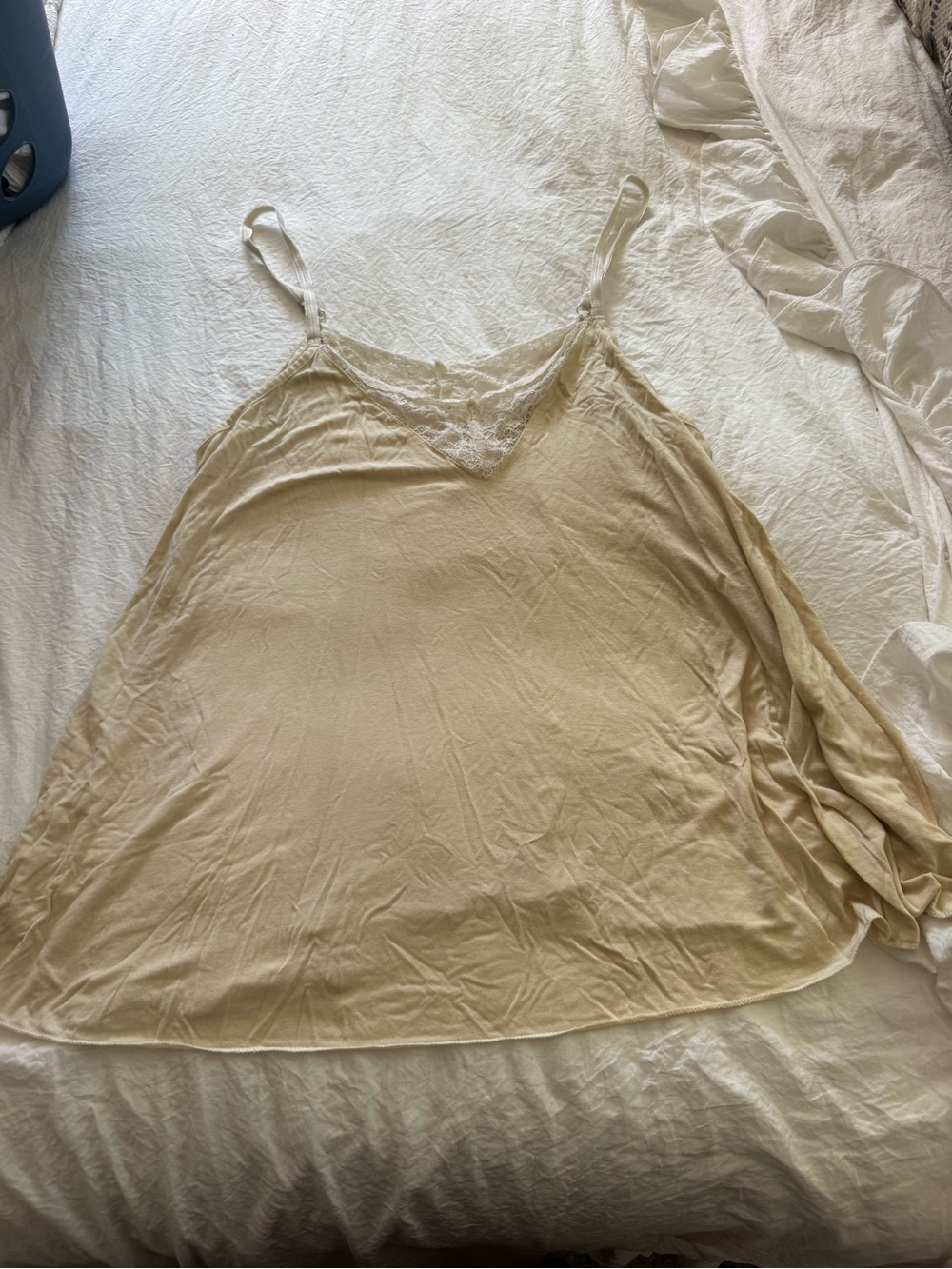 POL Cream Lace-Trim Slip Cami